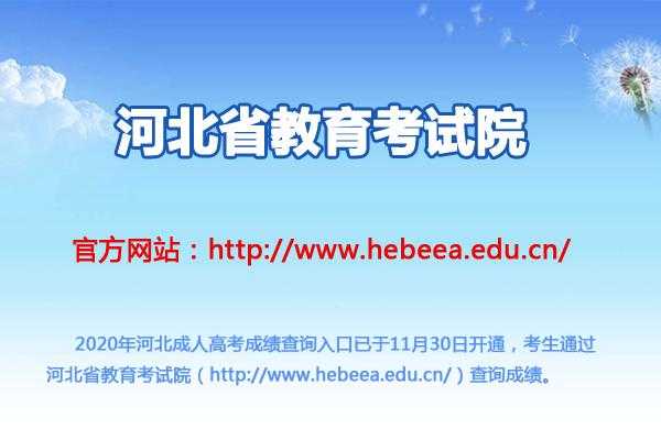 河北教育考试院成人高考信息服务，河北成人高考成绩什么时候出？