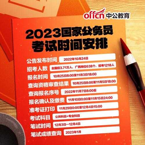 2023年报名时间和考试时间（国考公务员2023年报名时间和考试时间）