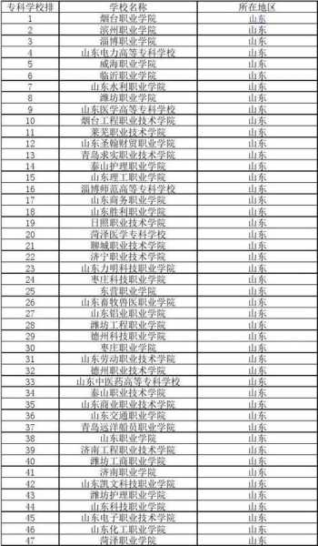 山东专科学校排名2022最新排名（山东专科院校排名前十）