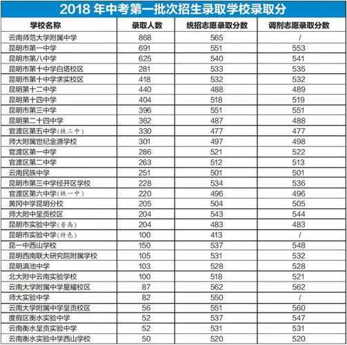 云南中考录取分数线全部学校（云南中考录取分数线全部学校2021）