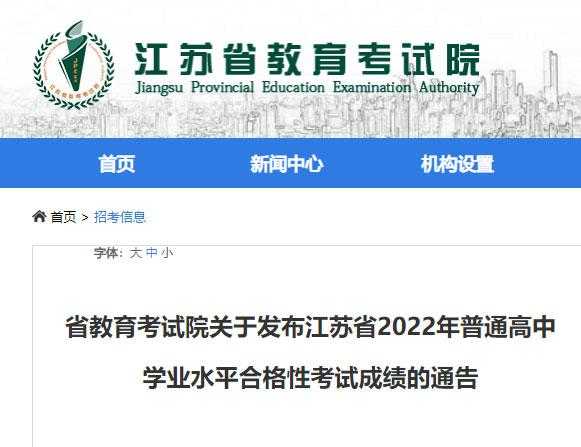 2022年学业水平考试成绩查询（2022年学业水平考试成绩查询江苏）