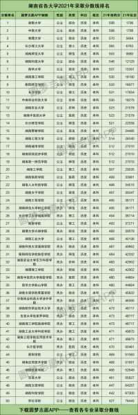 湖南省各高校高考录取线分数线（湖南2021各高校录取分数）