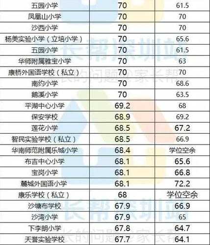 龙岗小学入学积分分数线（2020年深圳龙岗区小学入学录取积分表）